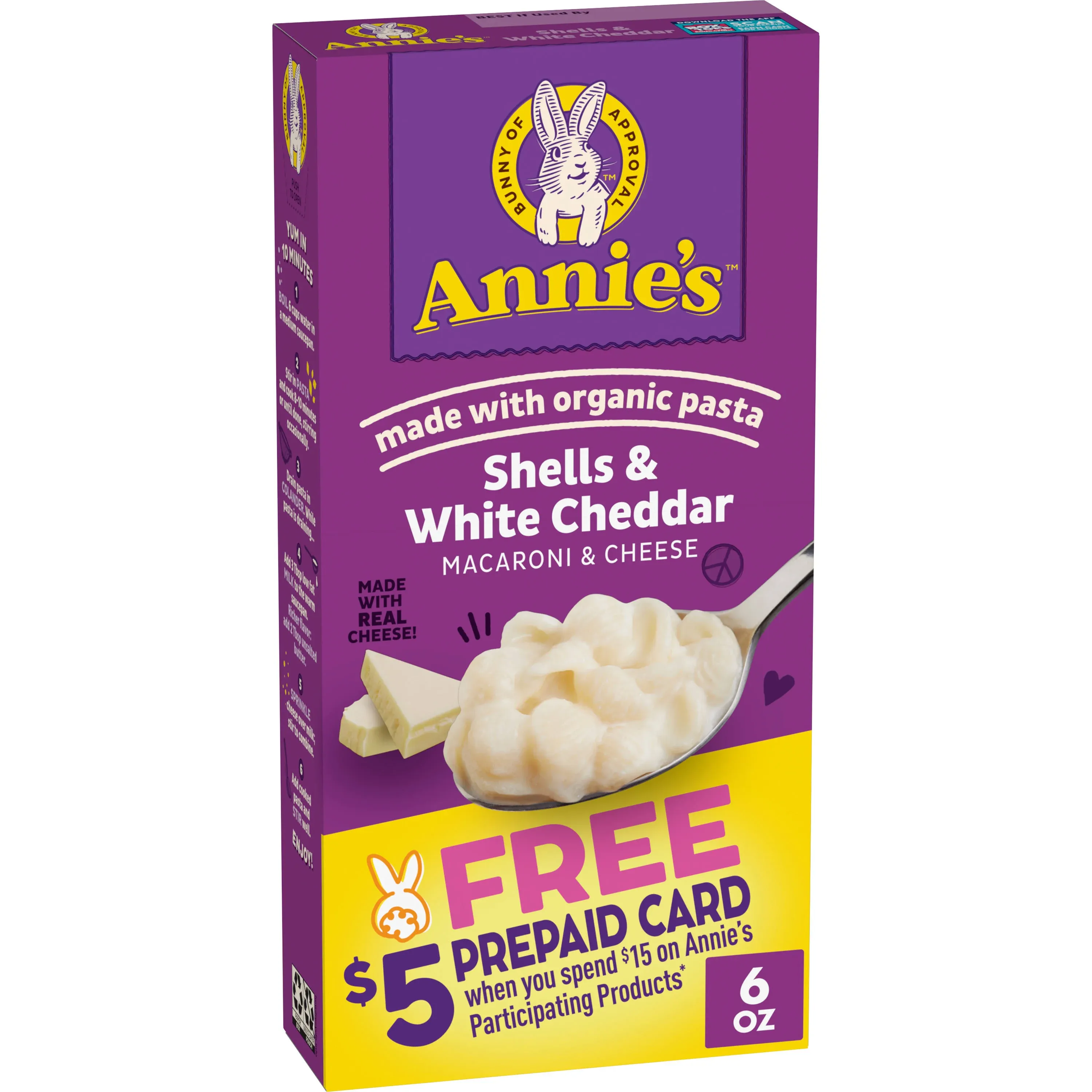 Annie's Macaroni & Cheese Shells & White Cheddar 6 oz.