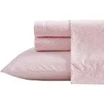 Betsey Johnson- Twin Sheet Set, Cotton Percale Bedding Set, Crisp & Cool, Lightweight & Breathable (Diamond Lace Pink, Twin)