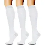 CHARMKING Compression Socks for Women & Men Circulation (3 Pairs) 15-20 mmHg is Best Support for Athletic Running Cycling