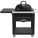 Nexgrill 22" Charcoal Grill with Table Cart and Side Table, 358.4 sq. in. Cooking Space, Perfect for Outdoor Cooking, Patios, and Backyards, Cast Iron Grids, Mobile Grill Cart, Built-in Lid Vent