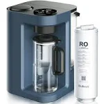 Bluevua RO100ROPOT-LITE Countertop Reverse Osmosis Water Filter System, 5 Stage Purification, 3:1 Pure to Drain, Portable Water Purifier (No Installation Required) (Blue)