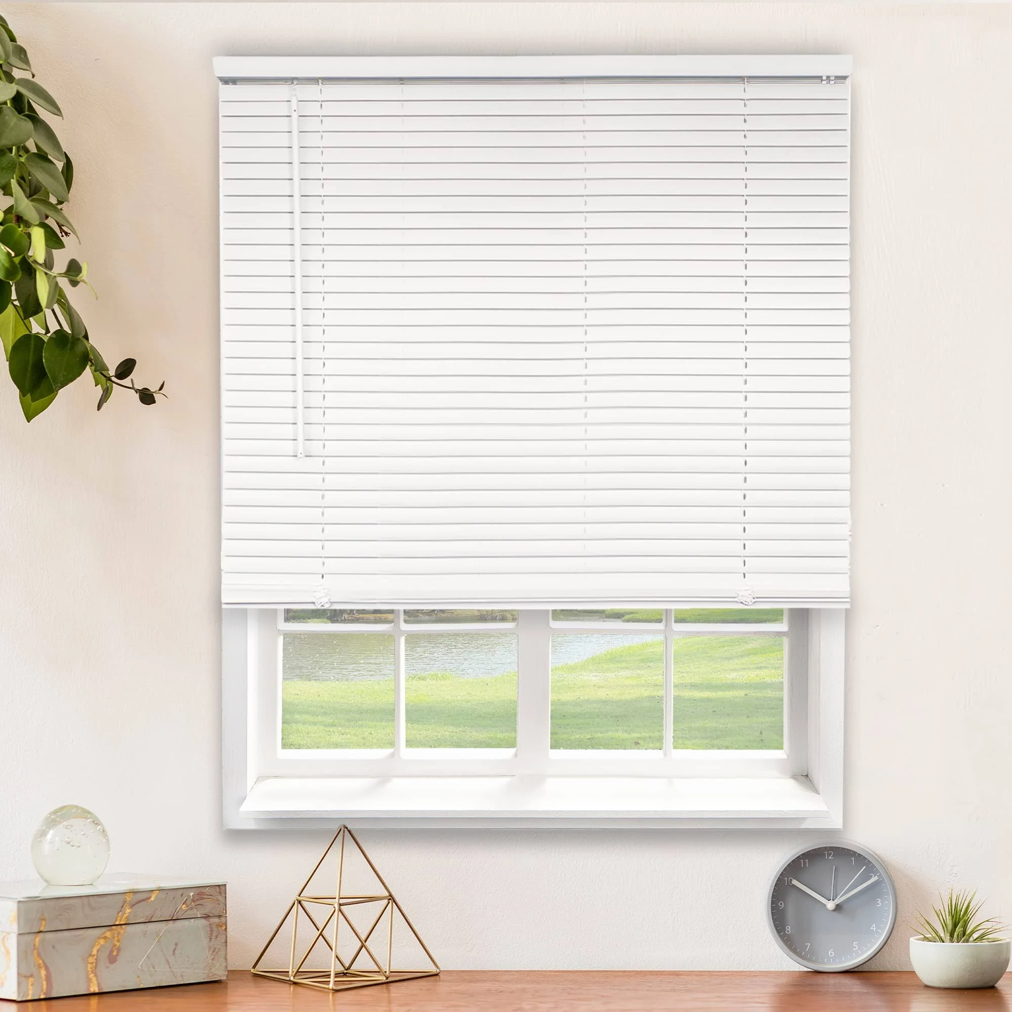 CHICOLOGY Blinds for Windows , Mini Blinds , Window Blinds , Door Blinds , Blinds & Shades , Camper Blinds , Mini Blinds for Windows , Horizontal Window Blinds , Gloss White, 72"W X 48"H