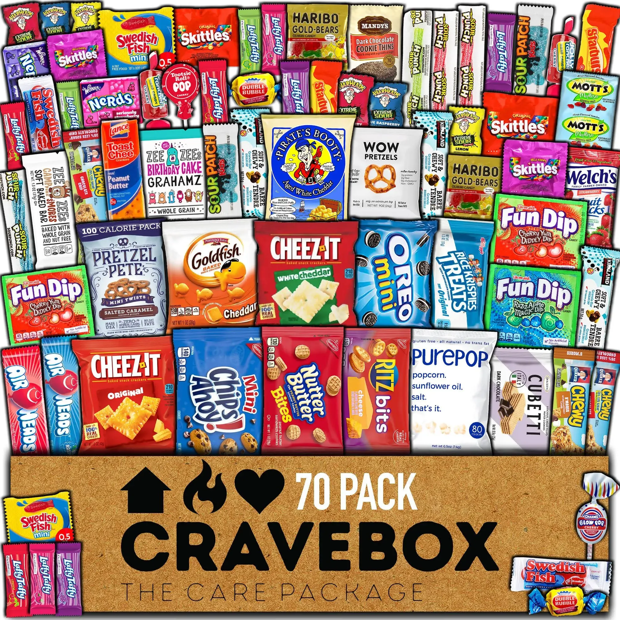 CRAVEBOX Snack Box (70 Count) Easter Day Treats Variety Pack for Adults Kids Gift ...