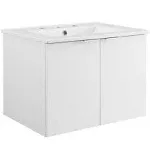 Modway Maybelle Bathroom, 24" Wall-Mount Vanity, White White