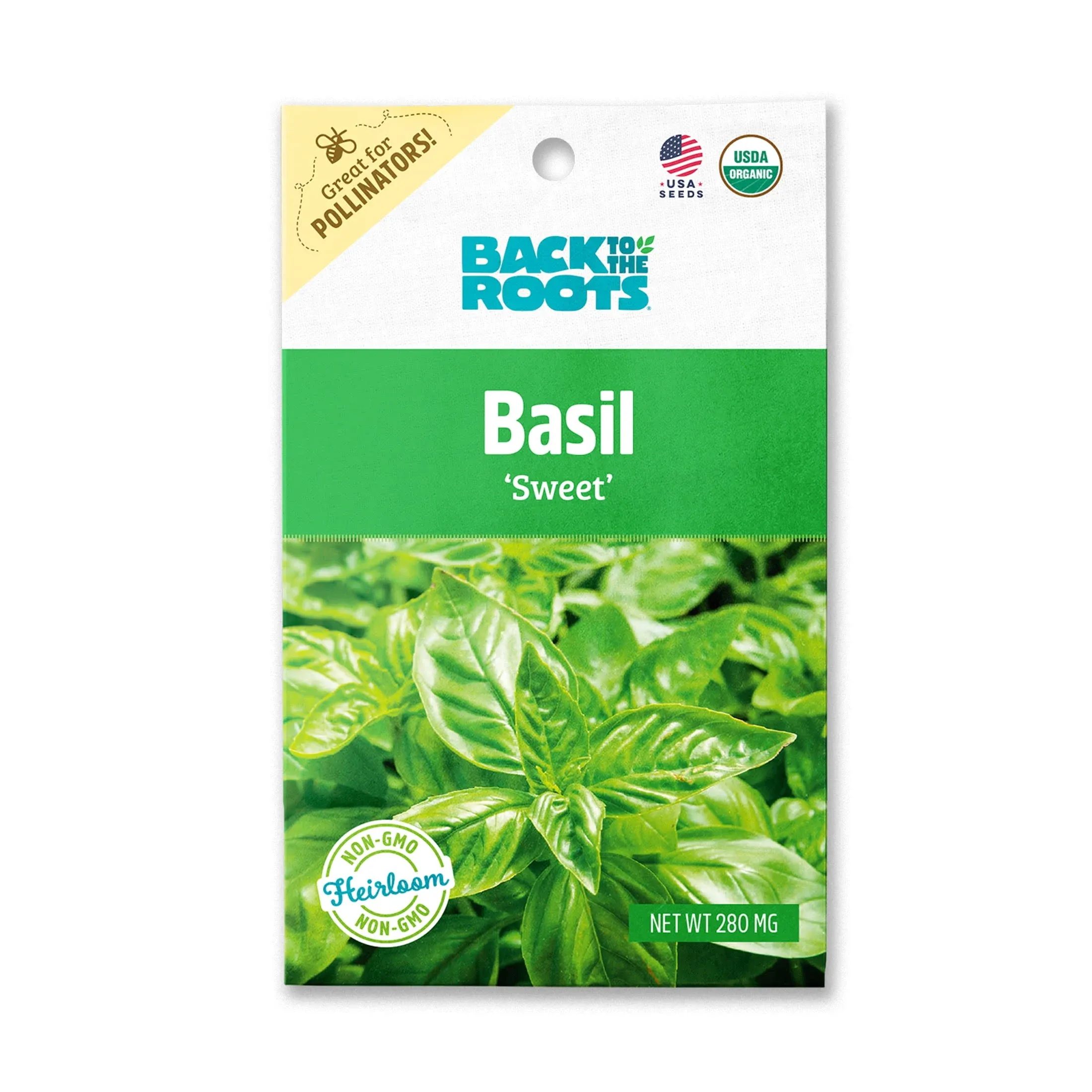 Back to The Roots Organic Sweet Basil Gardening Seeds, 1 Packet