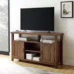 Classic Grooved-Door Tall TV Stand for TVs Up to 65" in Dark Walnut