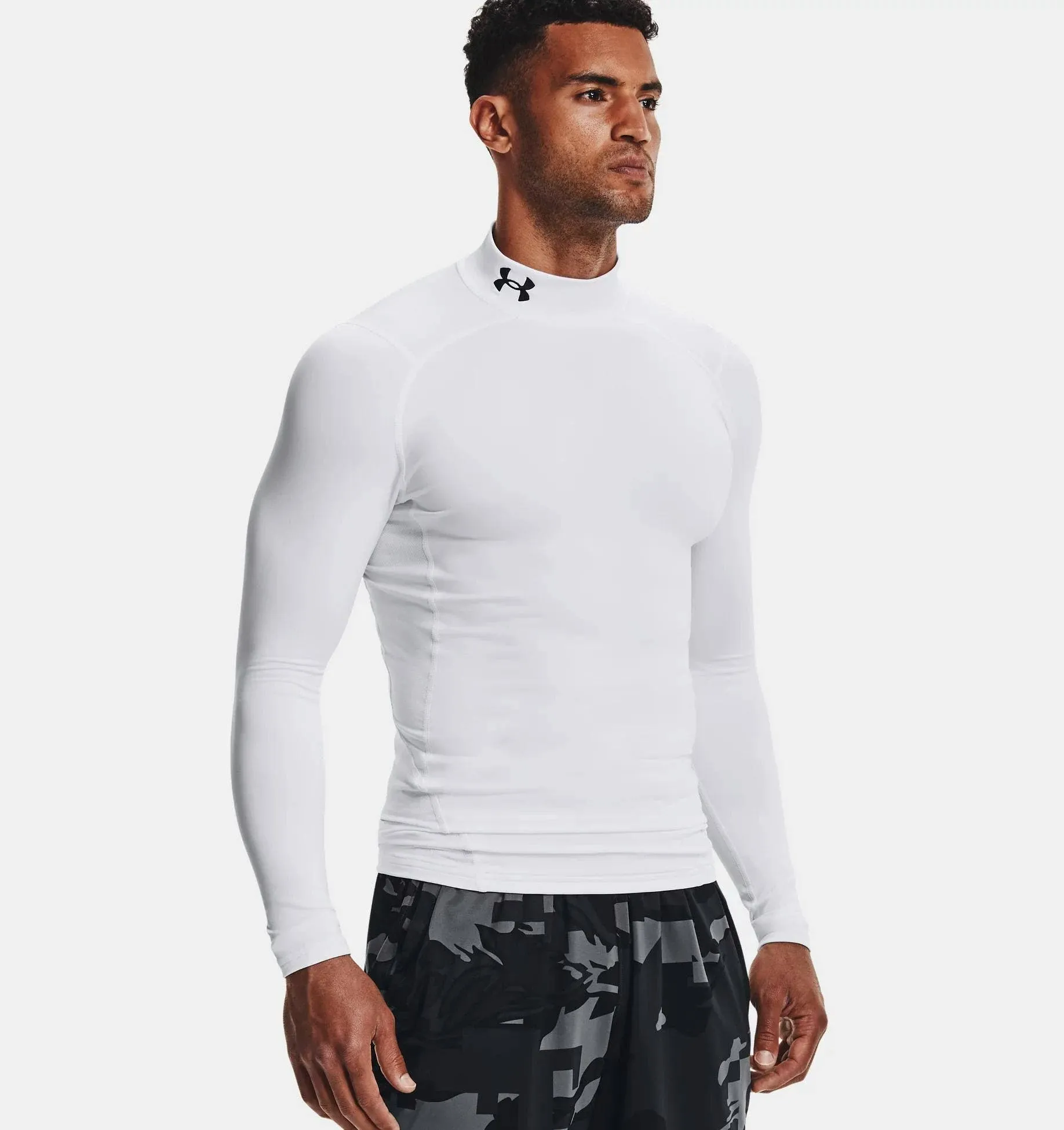 Under Armour Men's ColdGear Compression Mock - White/Black