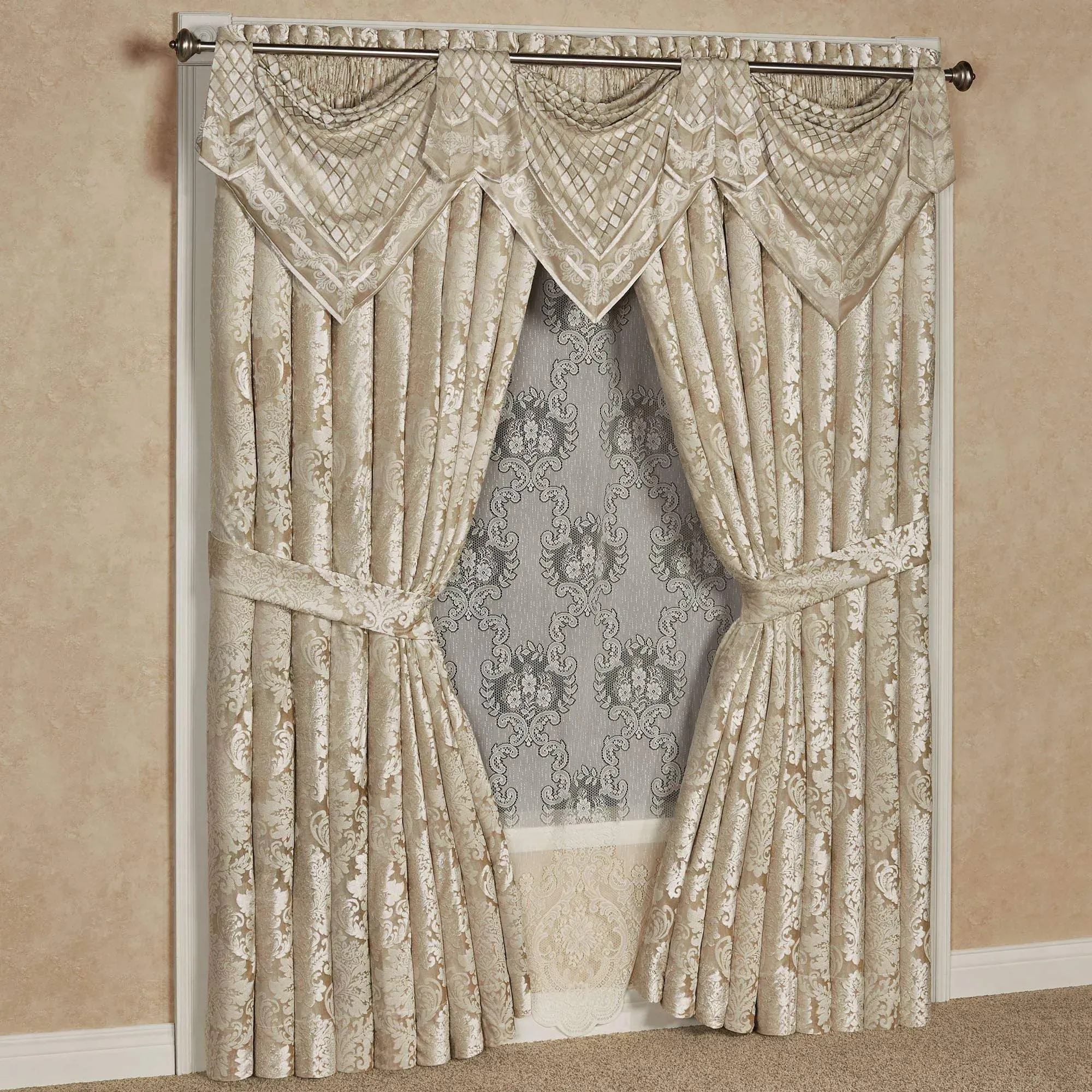 Touch of Class Luminous Toga Valance Champagne Gold 24 x 20