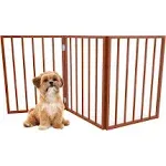 Pet Gate - 3-Panel Indoor Foldable Dog Fence for Stairs or 3 Panel Mahogany