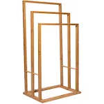 Free Standing Bamboo Towel Rack for Bathroom, Large Three Tier Stable Base Towel Drying with Easy Assemble, Design Sturdy Towel Holder.