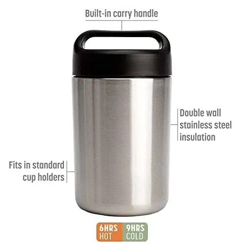 Stainless Steel Food Jar, Double Wall Vacuum Sealed Insulated Food Storage Co...