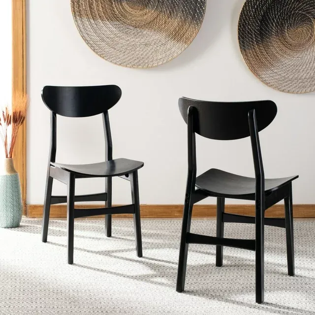 SAFAVIEH Lucca Retro Dining Chair Set of 2 Black