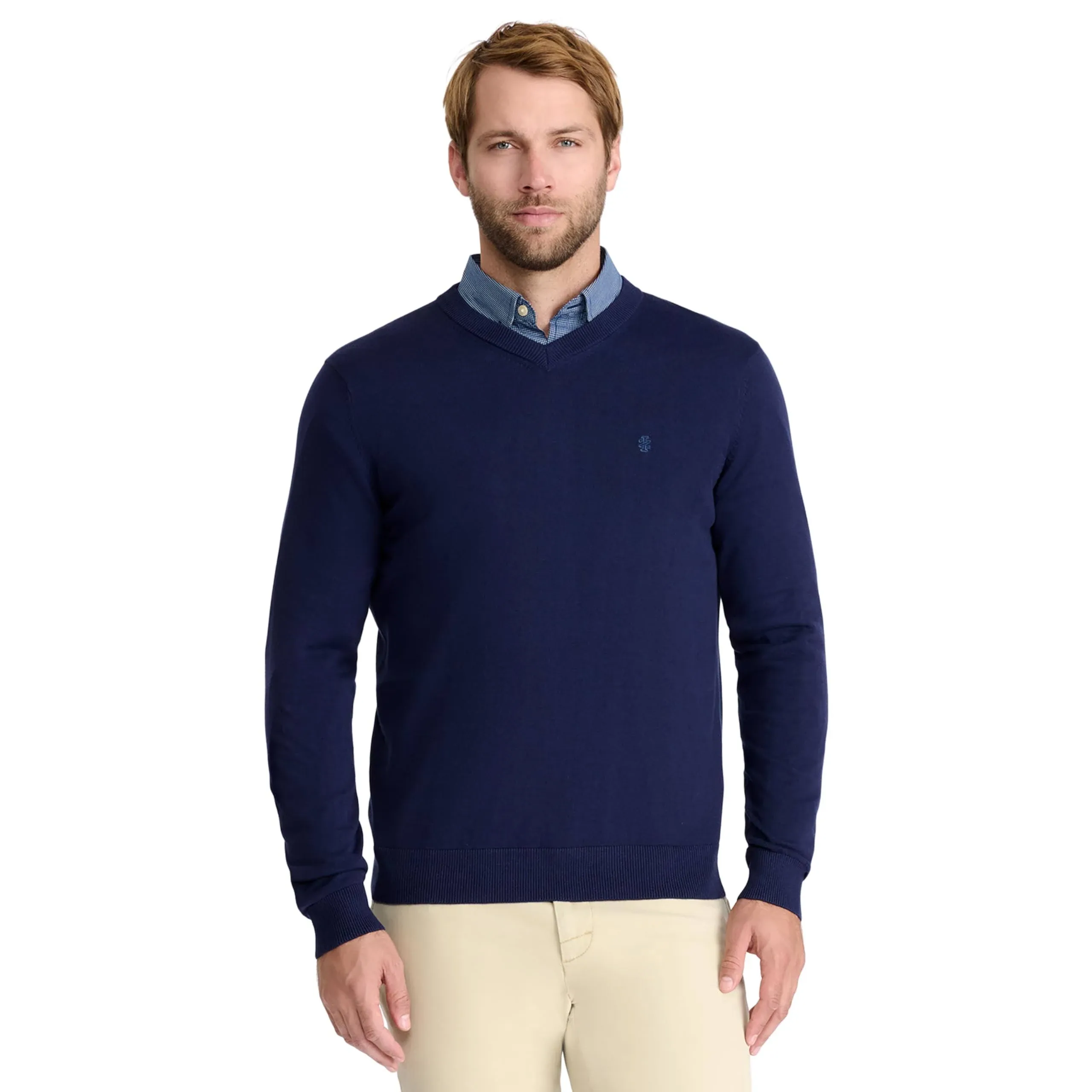 IZOD Men's Premium Essentials Solid V-Neck 12 Gauge Sweater