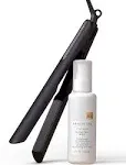 Kristin Ess Hair Nanoblack 3-in-1 Curling Flat Iron Straightener + Style Assist Heat Protectant Spray - 1 1/4 Inch Salon Professional Ceramic Hot Tool - Hair Straightener + Curler 2 in 1 + Beach Waver