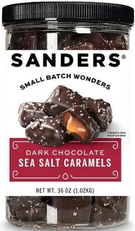 Sanders Small Batch Wonders Dark Chocolate Maple Sea Salt Caramels, 7 Oz. (30704) | Staples