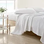 Nautica Ripple Cove Solid Cotton Blanket - Full - Queen - White