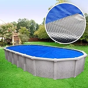 Crystal Blue Heavy-Duty Space Age Solar Cover for Above Ground Swimming Pools - Oval - 18 Feet x 33 Feet