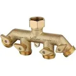 Premium Heavy Duty Brass 4 Way Garden Hose Splitter Improved, NPT3/4" Copper ...