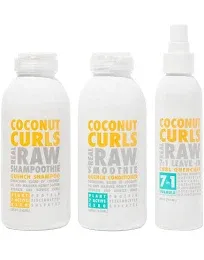 Real Raw Coconut Curls Shampoo, Conditioner & Leave in Treatment Set