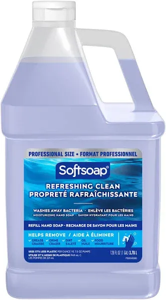 Softsoap Moisturizing Hand Soap Refill Refreshing Clean 1 Gallon Clear Carton of 4 Bottle