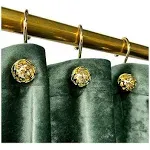 TAMGHO Crushed Velvet Shower Curtain Dark Green Luxury Shower Curtain with Go...