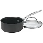 Cuisinart™ Chef's Classic Aluminum Non-Stick Saucepan With Cover, 0.4 Gallon, Black