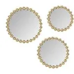 Geneva Gold Round Wall Mirror Set of 3