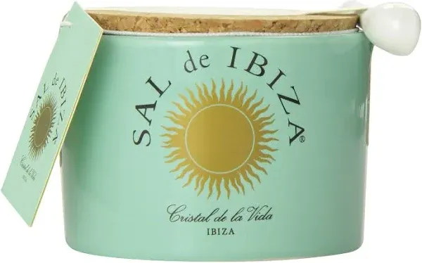 Sal De Ibiza Fleur de Sel, Ceramic Jar, 4.4-Ounce