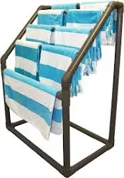 Essentially Yours 5 Bar Pool Towel Rack White| Free Standing Poolside Storage...