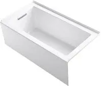 Kohler K-1957-LA Underscore 60" x 32" Alcove Bath, Left Drain - Biscuit