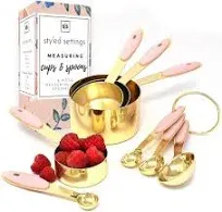 Gold & Pink Measuring Cups and Spoons Set