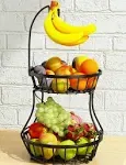 SAYZH 2-Tier Fruit Basket Bowl