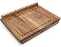 Ironwood Gourmet Double-Sided Countertop Lyon Pastry/Cutting Board With Gravy Groove, Acacia Wood 17.25 x 24 x 1.25 inches