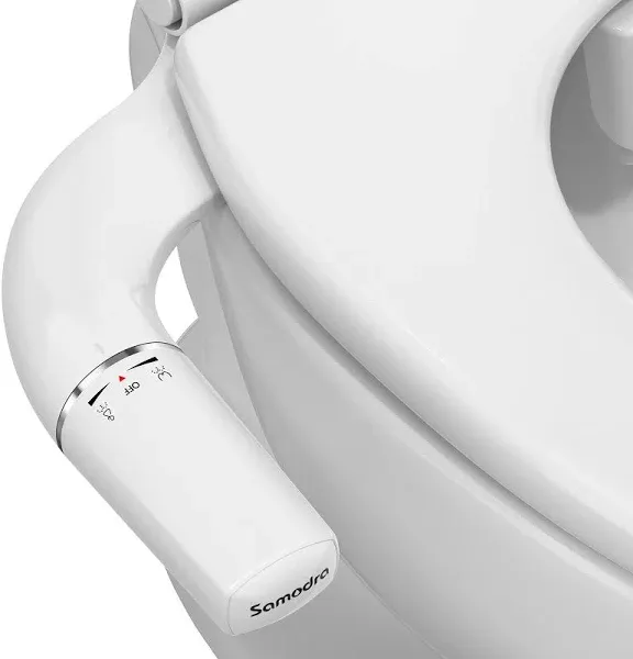 SAMODRA Ultra-Slim Bidet Attachment for Toilet - Self Cleaning Nozzle Hygienic Bidets for Existing Toilets with Adjustable Water Pressure Fresh