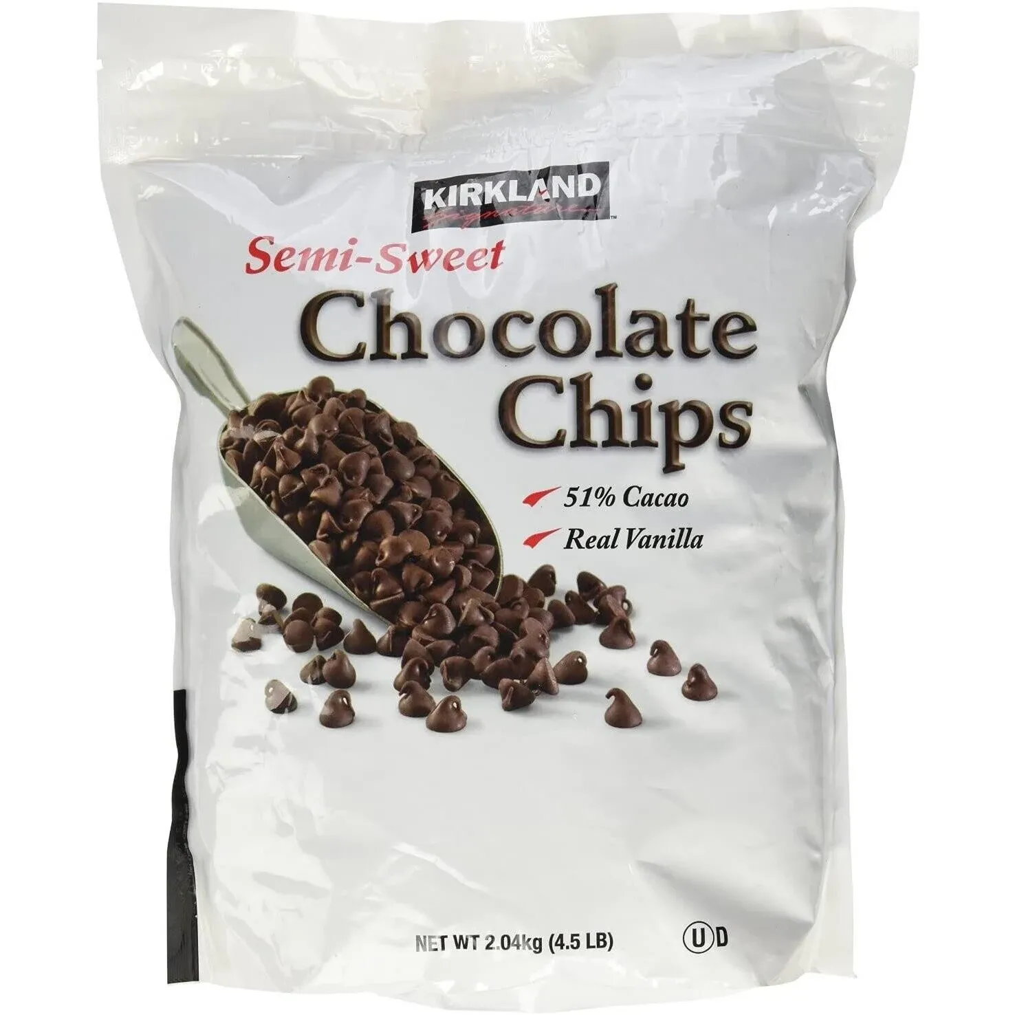 Kirkland Signature Semi-Sweet Chocolate Chips Cocoa Real Vanilla Pack 2.04kg