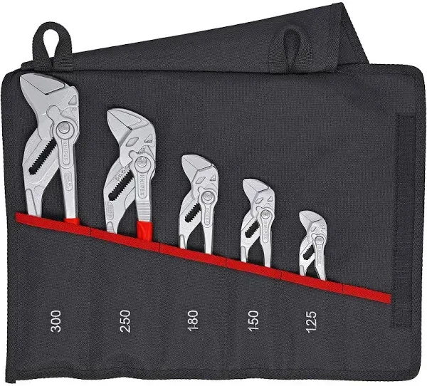 Knipex 5 Pc Pliers Wrench Set in Tool Roll 00 19 55 S4