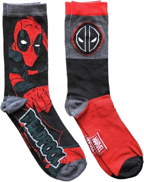 Marvel Deadpool Crew Socks (2 Pairs)