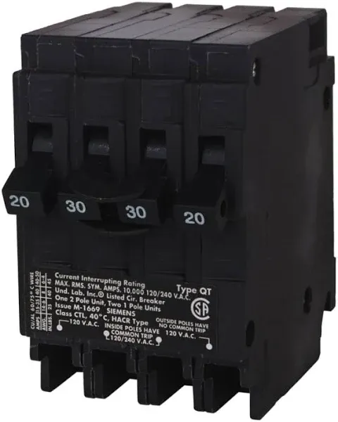 Siemens Q22030CT Quad Circuit Breaker