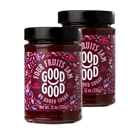 Good Good Keto Friendly Four Fruit Jam 12 oz (2 Pack)