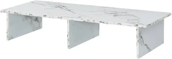 Convenience Concepts Designs2Go TV/Monitor Riser for TVs up to 46 Inches, White Faux Marble