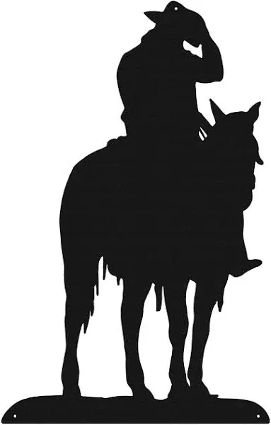 Swen Products Cowboy On Horse Simple Silhouette Wall Decor