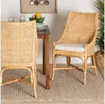 Baxton Studio Bella Modern Bohemian Natural Brown Rattan Dining Chair