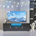 HOUAGI TV Stand for 55 Inch TVs Modern LED Entertainment Center with Storage ...