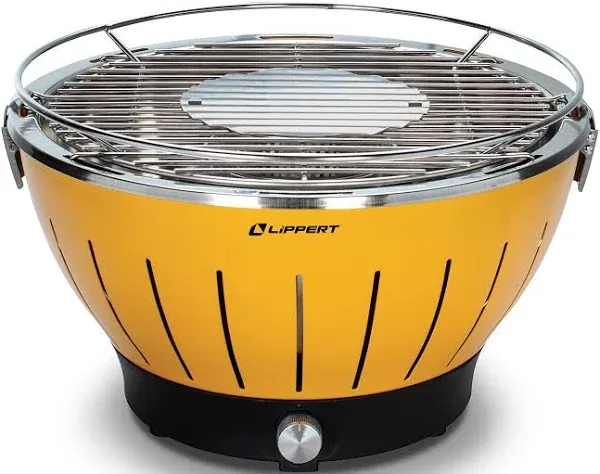 Lippert Odyssey Portable Charcoal Grill w/Cooler Attachment & Carry Case, Amber