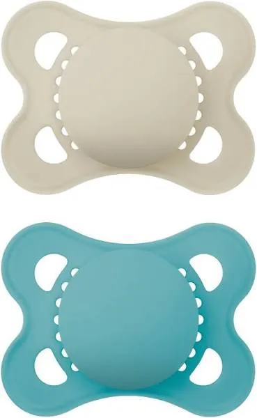 MAM Original Matte Baby Pacifier, Nipple Shape Helps Promote Healthy Oral Development, Sterilizer Case, Boy and Girl, 0-6 Months (2 Count) (Pack of 2)