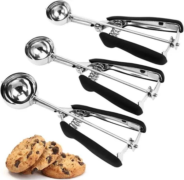 Set of 3 Ice Cream Scoops for Baking