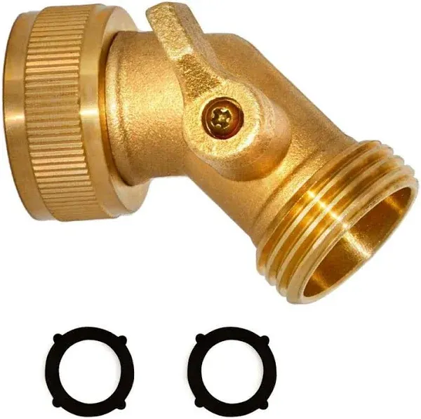 Morvat Brass 45 Degree Hose Elbow with On/Off Shutoff Valve BELBOW-1