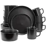 Elama Luxmatte 16 Piece Dinnerware Set,Black