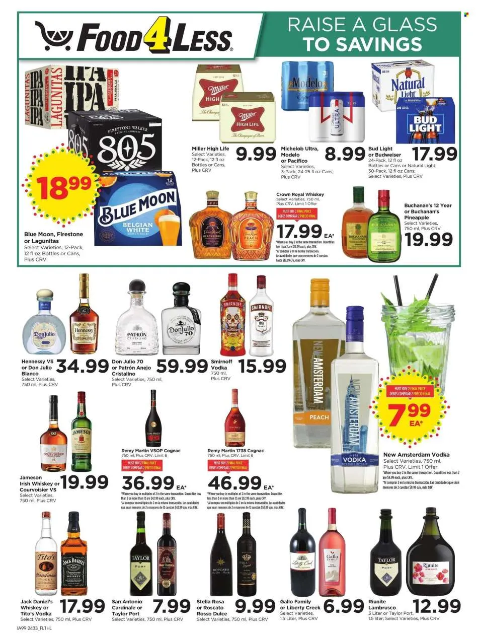 Food 4 Less Ad - Raise a Glass to Savings