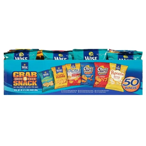 Wise Grab & Snack Variety Pack, 50 Bags/Pack (220-02063)